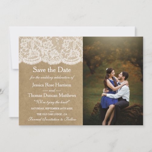 The Kraft  Lace Wedding Collection Photo Save The Date