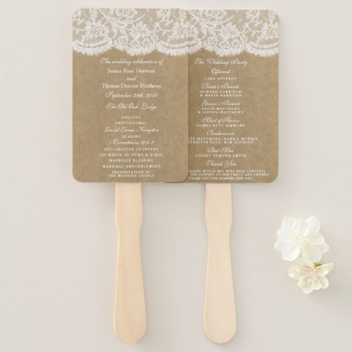 The Kraft  Lace Wedding Collection Programs Hand Fan