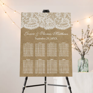 The Kraft & Lace Wedding Collection Seating Chart Foam Board