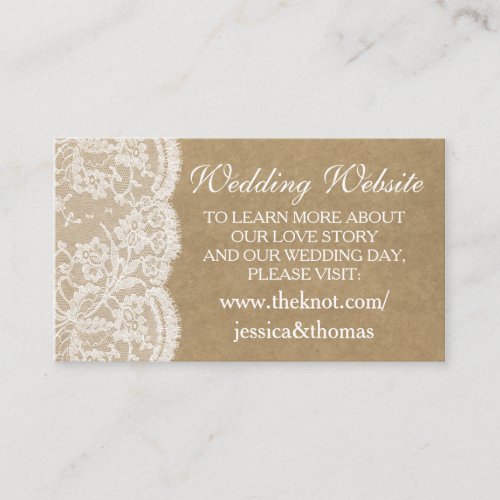 The Kraft  Lace Wedding Collection Website Cards