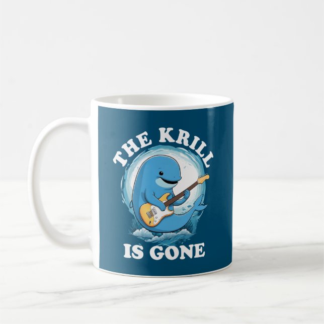 The Krill Is Gone - Funny Whale Playing Guitar Coffee Mug (Left)