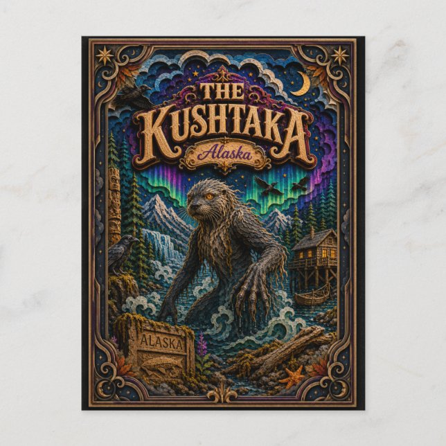 The Kushtaka Alaska Popcut Legends Postcard (Front)
