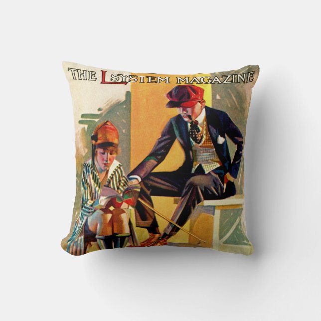 The L Sytem Magazine Throw Pillow (Front)