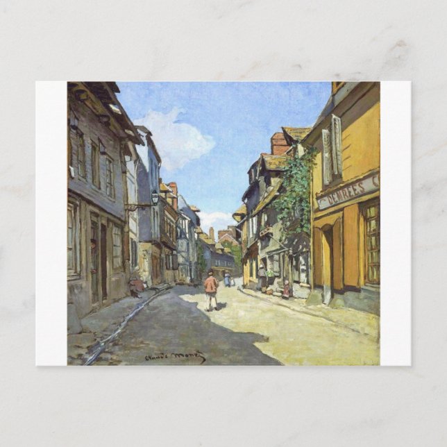 The La Rue Bavolle at Honfleur by Claude Monet Postcard (Front)