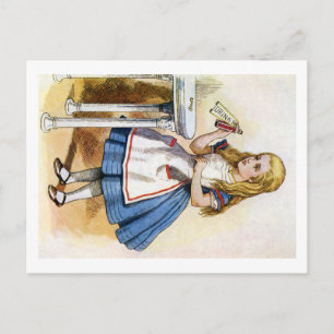 THE LABEL ON THE BOTTLE SAID DRINK ME SO ALICE DID POSTCARD