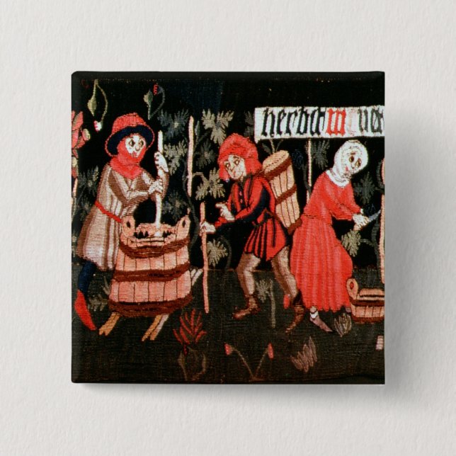 The Labours of the Months, from Alsace Pinback Button (Front)