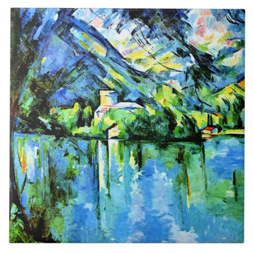 The Lac dAnnecy famous painting by Paul Cezanne Ceramic Tile