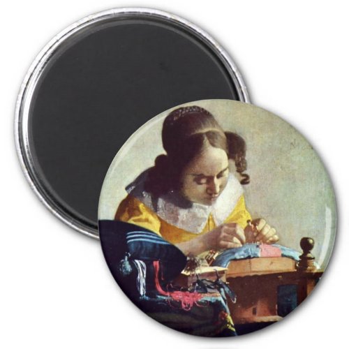 The Lacemaker Franais La Dentelire  By Vermeer Magnet