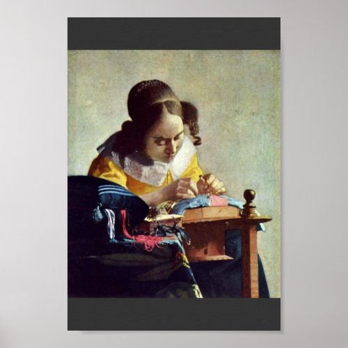 The Lacemaker Franais La Dentelire  By Vermeer Poster