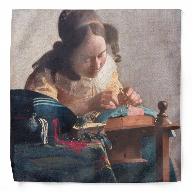 The Lacemaker, Johannes Vermeer, 1669-1670 Bandana (Front)