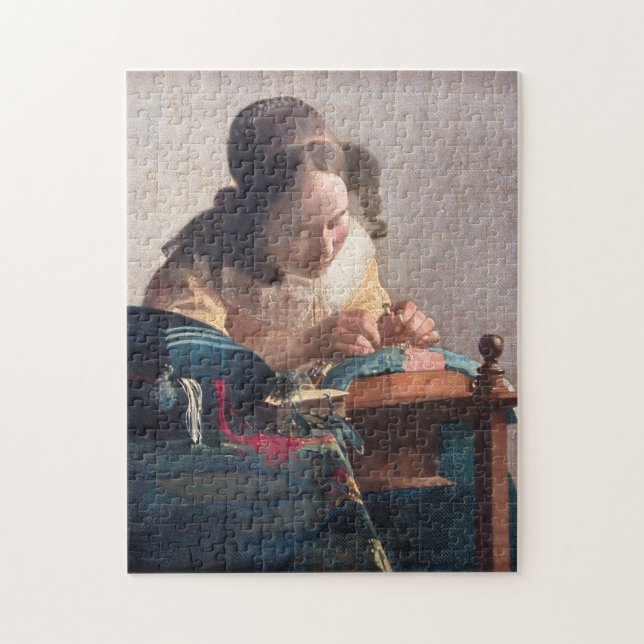 The Lacemaker, Johannes Vermeer, 1669-1670 Jigsaw Puzzle (Vertical)