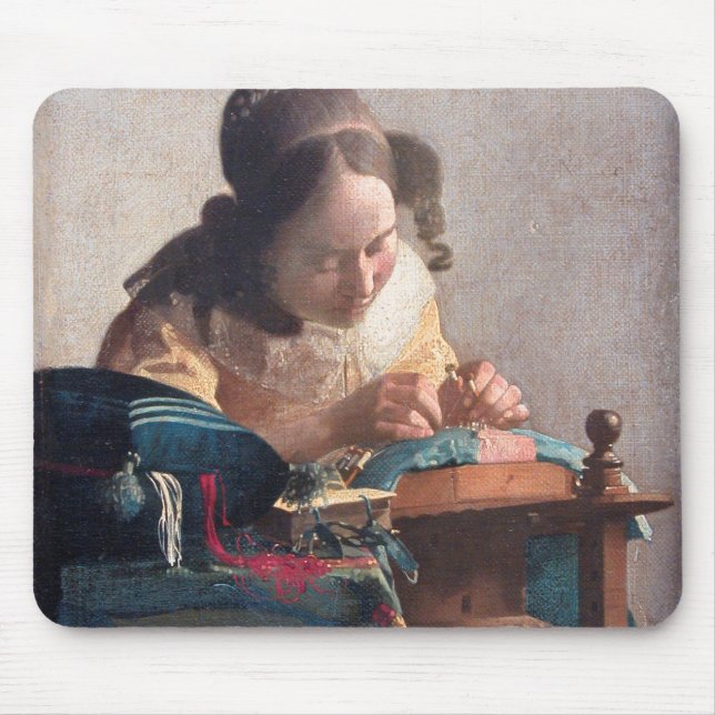 The Lacemaker, Johannes Vermeer, 1669-1670 Mouse Pad (Front)