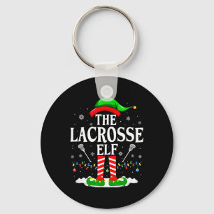 The Lacrosse Elf Funny Matching Xmas Lacrosse Chri Keychain