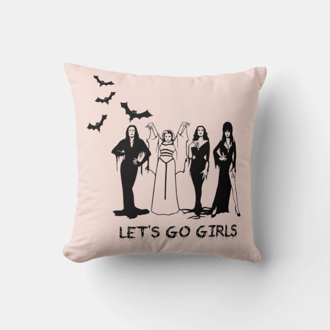 The Ladies of Halloween Throw Pillow (Front)