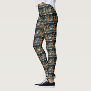 THE LADY AND THE ELEPHANT leggings