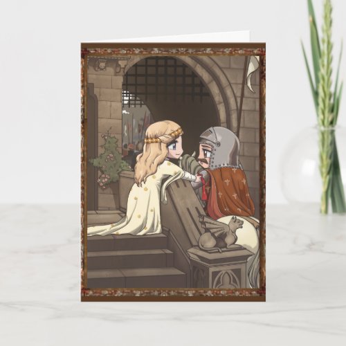 The Lady and the Knight _ Romantic Painting Thank You Card