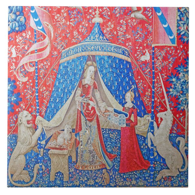 The Lady and the Unicorn / A Mon Seul Desir Ceramic Tile (Front)