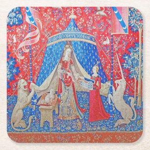 The Lady and the Unicorn / A Mon Seul Desir Square Paper Coaster
