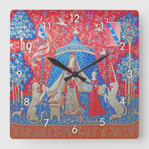 The Lady and the Unicorn / A Mon Seul Desir Square Wall Clock