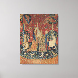 The Lady and the Unicorn: 'Hearing' Canvas Print