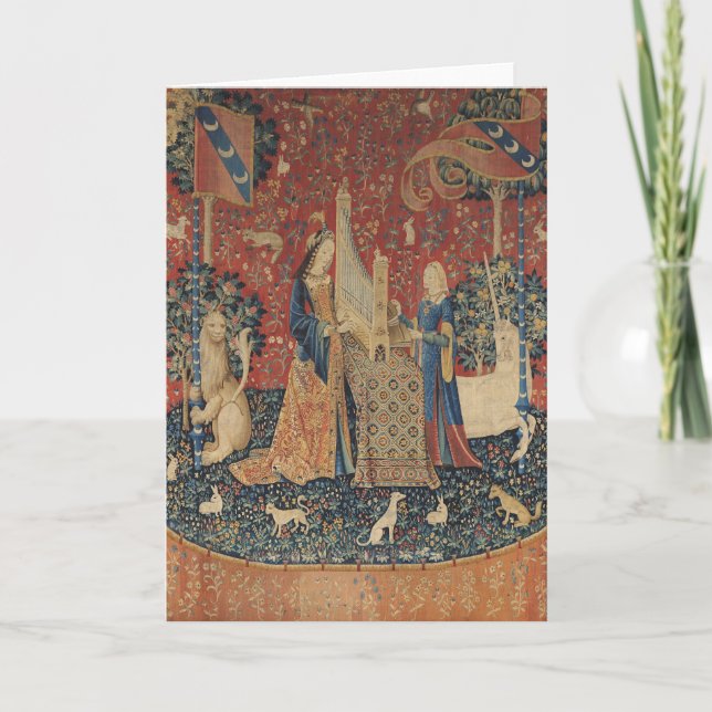 The Lady and the Unicorn: 'Hearing' Card (Front)
