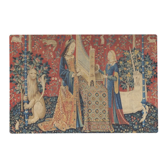 The Lady and the Unicorn: 'Hearing' Placemat (Front)
