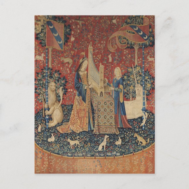 The Lady and the Unicorn: 'Hearing' Postcard (Front)