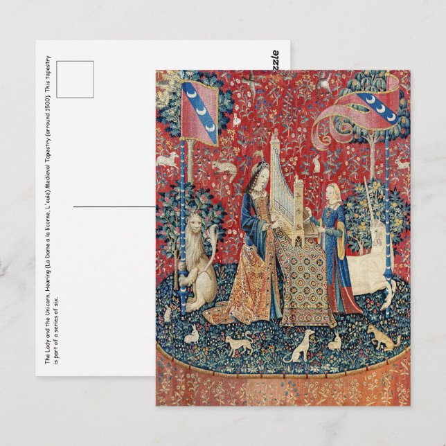 The Lady and the Unicorn, Hearing Postcard (Front/Back)