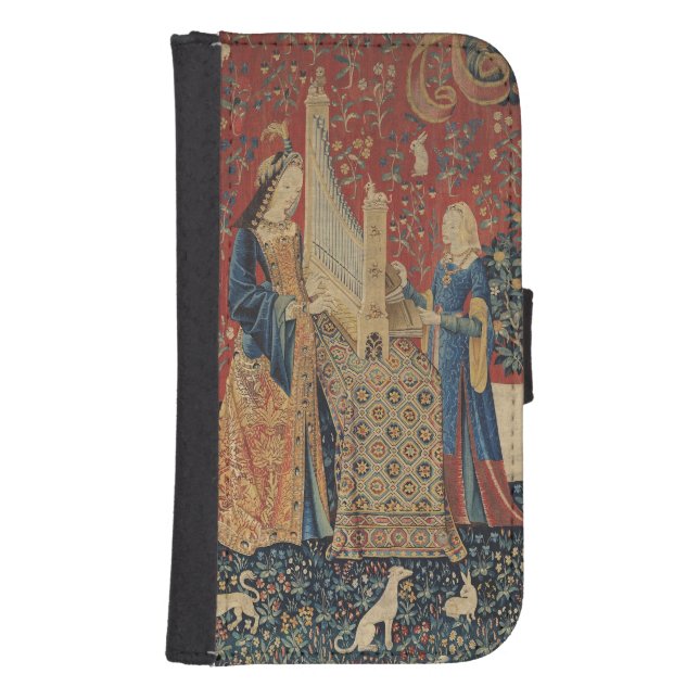 The Lady and the Unicorn: 'Hearing' Samsung Galaxy Wallet Case (Front)