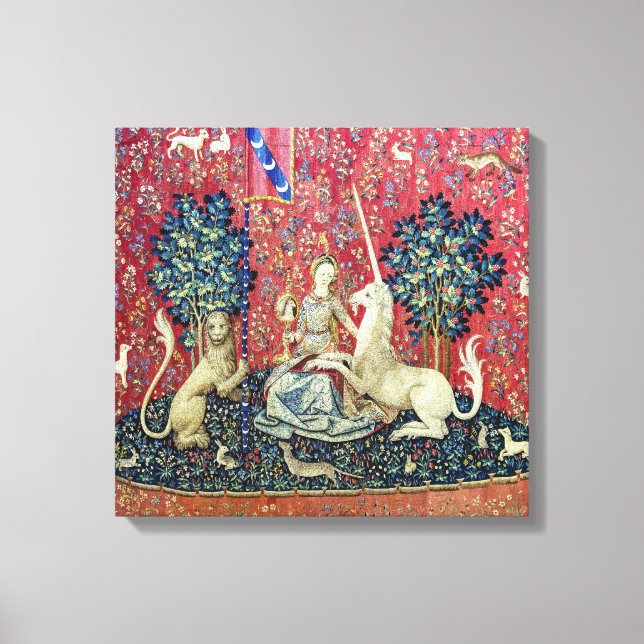 The Lady and the Unicorn, Sight Canvas Print (Front)