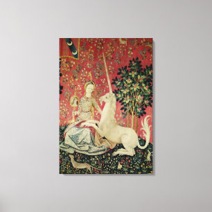 The Lady and the Unicorn: 'Sight' Canvas Print