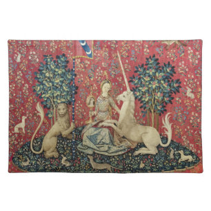 The Lady and the Unicorn (Sight) Cloth Placemat