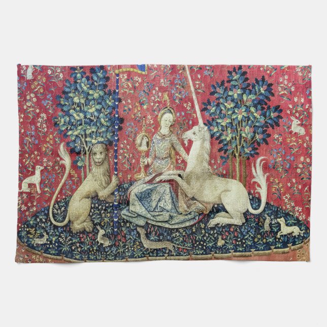 The Lady and the Unicorn, Sight Kitchen Towel (Horizontal)