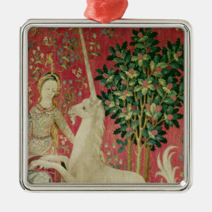 The Lady and the Unicorn: 'Sight' Metal Ornament