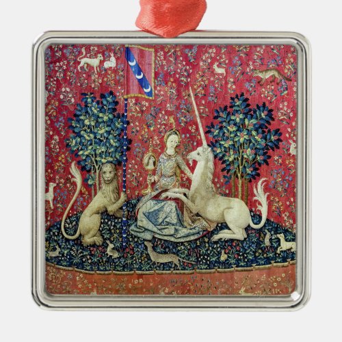 The Lady and the Unicorn Sight Metal Ornament