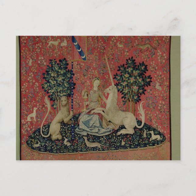 The Lady and the Unicorn: 'Sight' Postcard (Front)