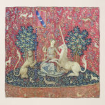 The Lady and the Unicorn, Sight Scarf<br><div class="desc">The Lady and the Unicorn, Sight (La Dame a la licorne, La vue) Medieval Tapestry (arround 1500). This tapestry is part of a series of six. Each tapestry feature a medieval lady in various poses. Each scene depicts one of the five senses, as well as a sixth scene labelled Mon...</div>