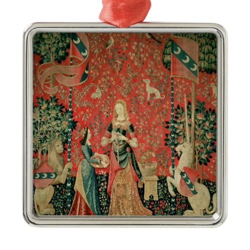 The Lady and the Unicorn: 'Smell' Metal Ornament