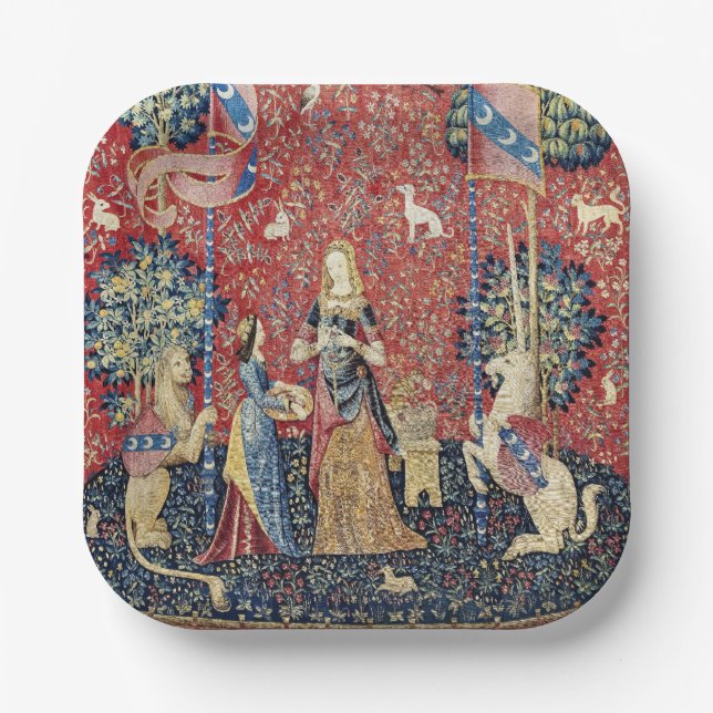 The Lady and the Unicorn, Smell Paper Plates (Front)