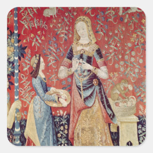 The Lady and the Unicorn: 'Smell' Square Sticker