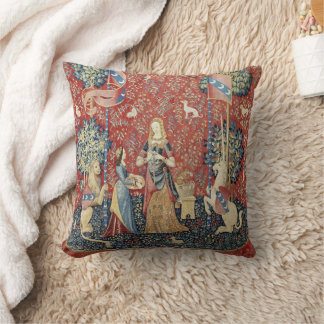 The Lady and the Unicorn (Smell) Throw Pillow