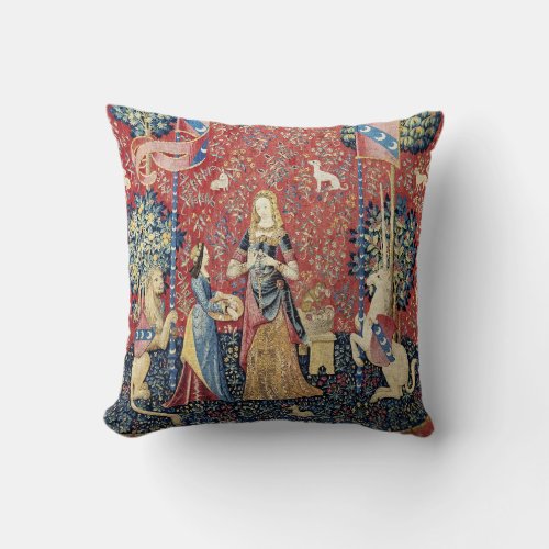 The Lady and the Unicorn Smell Throw Pillow