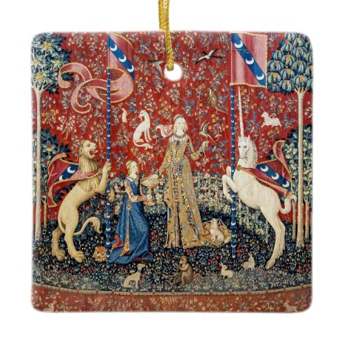 The Lady and the Unicorn, Taste Ceramic Ornament
