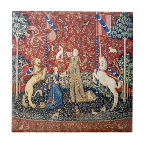 The Lady and the Unicorn Taste Ceramic Tile