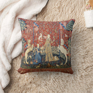The Lady and the Unicorn (Taste) Throw Pillow