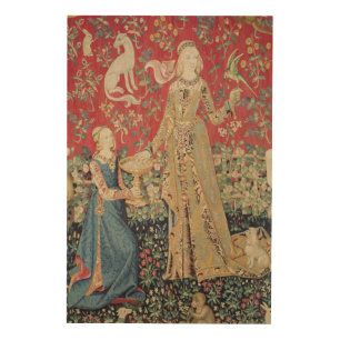 The Lady and the Unicorn: 'Taste' Wood Wall Decor