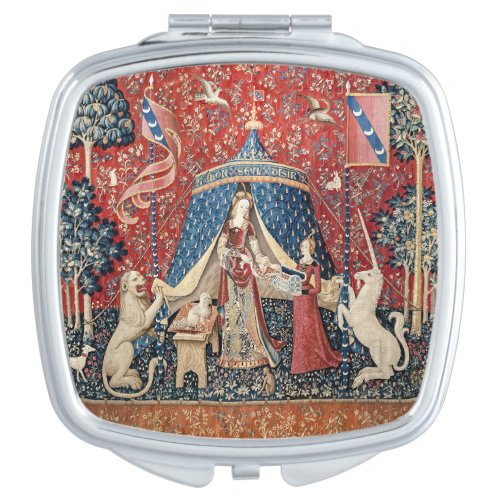 The Lady and the Unicorn To my only desire Compact Mirror