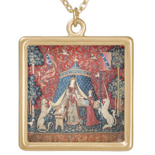 The Lady and the Unicorn, To my only desire Gold Plated Necklace