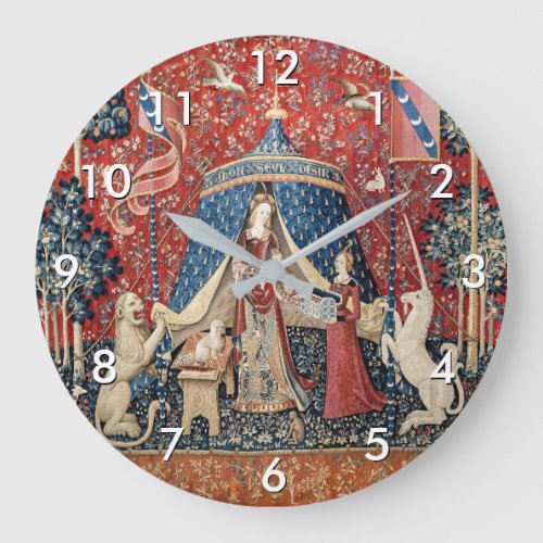 The Lady and the Unicorn To my only desire Large Clock