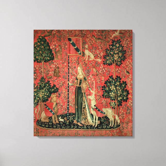 The Lady and the Unicorn: 'Touch' Canvas Print (Front)